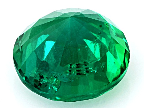 Lab Created Emerald Loose Gemstone Round 6mm Single, 0.60CTW Minimum