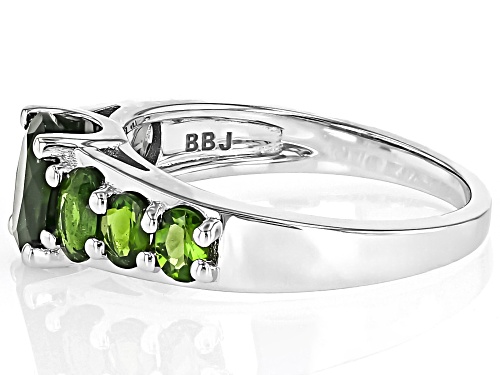 Chrome Diopside Oval 8x6mm Rhodium Over Sterling Silver Ring 2.12ctw - Size 8