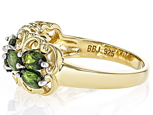 Chrome Diopside Oval 5x3mm 18K Yellow Gold Over Sterling Silver Ring 1.63ctw - Size 8