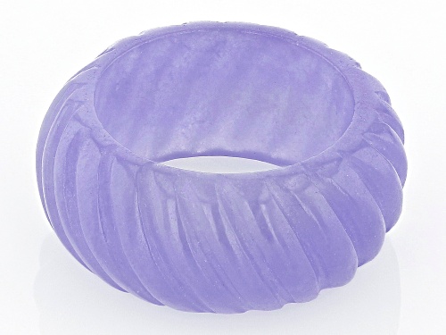 Purple Carved Jade Band Ring - Size 10
