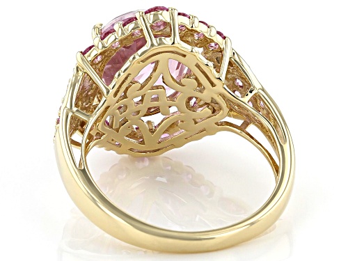 Park Avenue Collection® 6.43ctw Pink Kunzite & Pink Sapphire & 0.11ctw Diamond 14K Yellow Gold Ring - Size 7