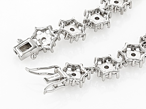 Semi-Mount Rhodium over Sterling Silver Flower Bracelet 7.25