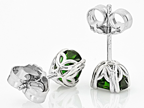 Chrome Diopside Oval 7x5mm Sterling Silver Stud Earrings 1.65ctw