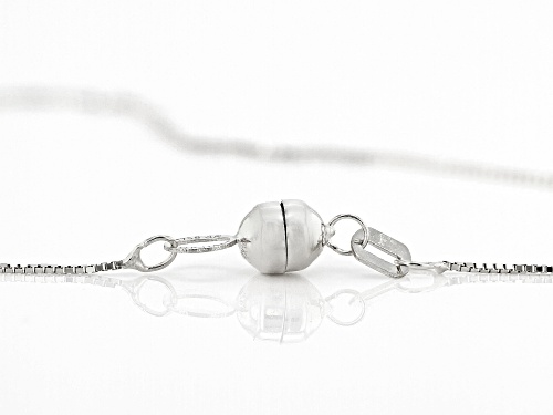 Splendido Oro™ 14k White Gold 0.5mm Box 18 Inch Chain With a Magnetic Clasp - Size 18