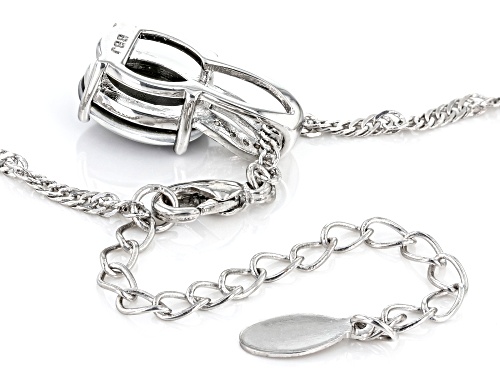 Australian Style™ Opal Triplet & White Zircon Rhodium Over Brass Pendant With Chain