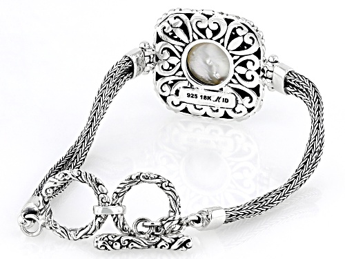 Artisan Collection of Bali™ 12.5-13mm White Cultured Mabe Pearl Silver & 18K Gold Accent Bracelet - Size 7.75