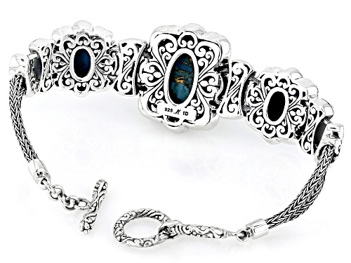 Artisan Collection of Bali™ Blue Mohave Turquoise Sterling Silver Station Bracelet - Size 7.75