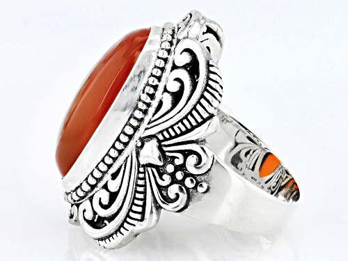 Artisan Collection of Bali™ 20x10mm Carnelian Sterling Silver Solitaire Ring - Size 6