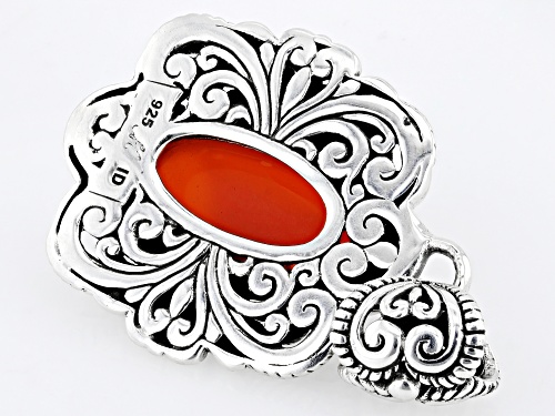 Artisan Collection of Bali™ 20x10mm Carnelian Sterling Silver Pendant