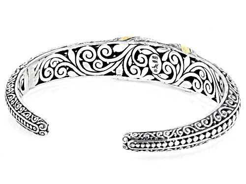 Artisan Collection of Bali™ Sterling Silver & 18K Yellow Gold Crossover Cuff Bracelet - Size 6.75