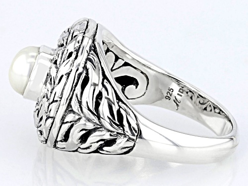 Artisan Collection of Bali™ 5.5-6.5mm Cultured Freshwater Pearl Sterling Silver Swirl Ring - Size 10