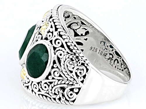 Artisan Collection of Bali™ 2.74ctw Green Beryl 3-Stone Sterling Silver Band Ring - Size 7