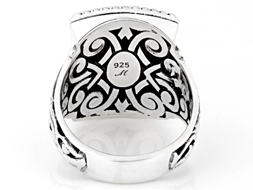 Artisan Collection of Bali™ Rectangle Red Coral Sterling Silver Ring 16x10mm - Size 12