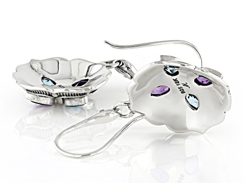 Artisan Collection of Bali™ Amethyst & Swiss Blue Topaz Sterling Silver & 18K Gold Accent Earrings