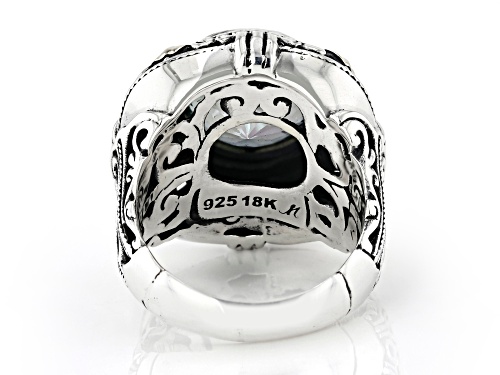 Artisan Collection of Bali™ 3.97ct Magic Blue™ Quartz Sterling Silver & 18K Gold Solitaire Ring - Size 12