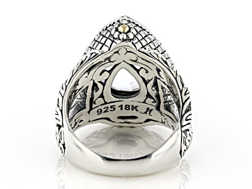 Artisan Collection of Bali™ 8.24ct White Topaz Sterling Silver with 18K Gold Accents Ring - Size 8