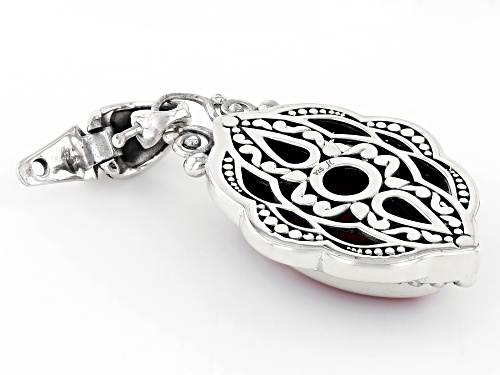Artisan Collection of Bali™ 27x14mm Red Coral Sterling Silver Enhancer Pendant