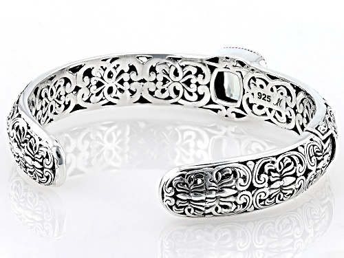 Artisan Collection of Bali™ 4.06ct Prasiolite Sterling Silver Cuff Bracelet - Size 6.75