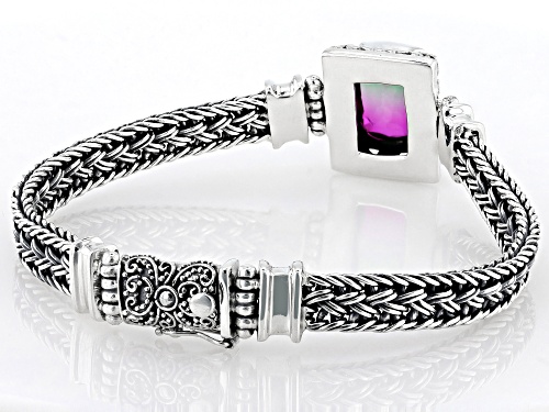 Artisan Collection of Bali™ 5.48ct Watermelon Quartz™ Triplet Sterling Silver Bracelet - Size 7.5