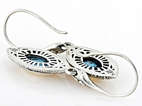Artisan Collection of Bali™ 2.46ctw Blue Topaz Sterling Silver & 18K Gold Accent Earrings