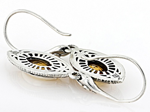 Artisan Collection of Bali™ 1.36ctw Citrine Sterling Silver & 18K Gold Accent Earrings