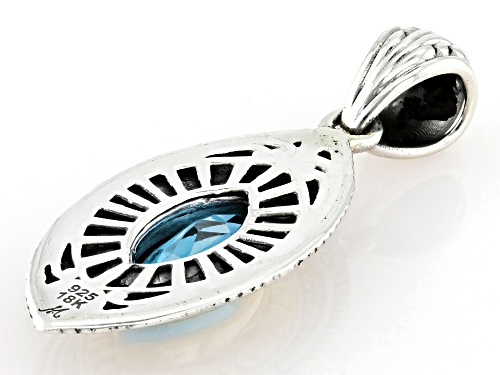 Artisan Collection of Bali™ 1.91ct Blue Topaz Sterling Silver & 18K Gold Accent Pendant
