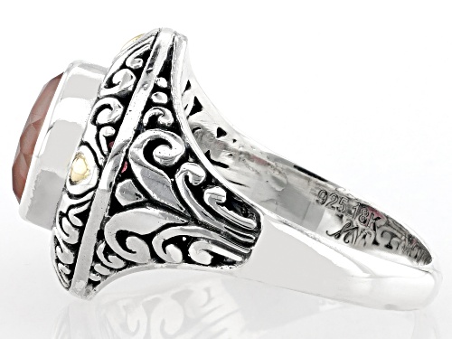 Artisan Collection of Bali™ 1.70ct Red Quartz Doublet Sterling Silver With 18K Gold Accents Ring - Size 9