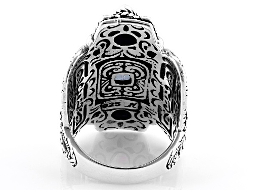 Artisan Collection of Bali™ 3.49ct Magic Green™ Quartz &  Amethyst Sterling Silver 3-Stone Ring - Size 6