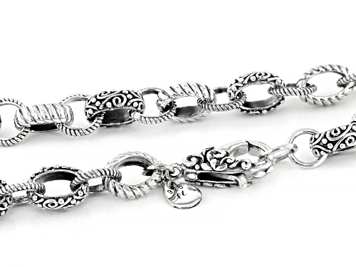 Artisan Collection of Bali™ Sterling Silver Scroll & Cable Link Necklace 6.7mm - Size 18