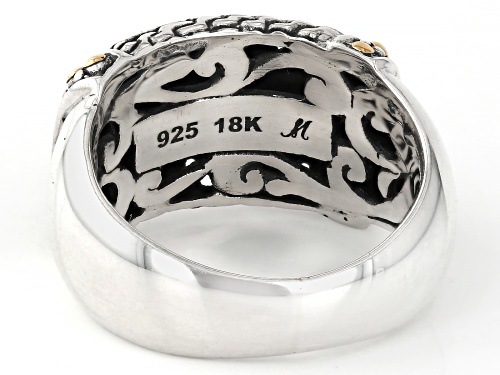 Artisan Collection of Bali™ Sterling Silver & 18K Gold Hammered & Patterned Ring - Size 9
