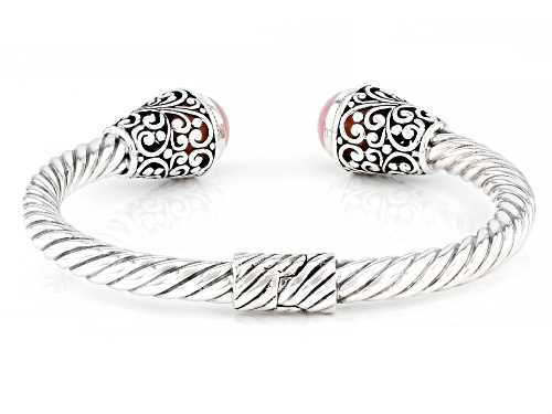 Artisan Collection of Bali™ 10mm Pink Opal Sterling Silver & 18K Gold Accents Bracelet - Size 6.75