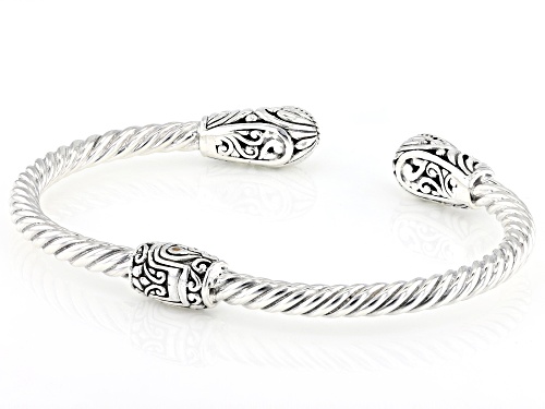 Artisan Collection of Bali™ 2.06ctw Red Garnet & 0.07ctw Citrine Sterling Silver Bracelet - Size 6.75