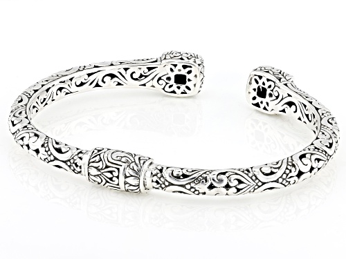 Artisan Collection of Bali™1.26ctw Black Sapphire Sterling Silver & 18K Gold Accents Bracelet - Size 6.75