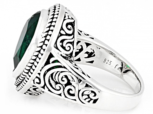 Artisan Collection of Bali™ 4.71ct Peacock Blue Triplet Quartz Sterling Silver Solitaire Ring - Size 10