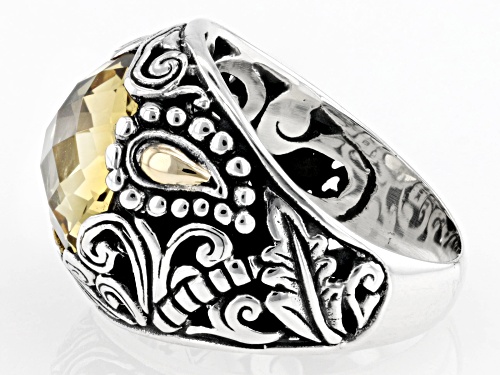 Artisan Collection of Bali™ 5.70ct Citrine Sterling Silver & 18K Gold Accents Solitaire Ring - Size 9