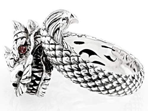 Artisan Collection of Bali™ 0.08ctw Red Ruby Sterling Silver Dragon Ring - Size 6