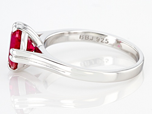 Bella Luce ® 2.27ctw Lab Created Ruby Rhodium Over Sterling Silver Ring - Size 7
