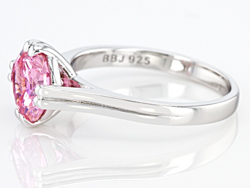 Bella Luce® 3.47ctw Pink Diamond Simulant Rhodium Over Sterling Silver Ring - Size 9