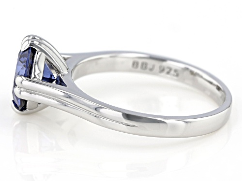 Bella Luce ® Esotica™ 3.50ctw Tanzanite Simulant Rhodium Over Sterling Silver Ring - Size 7