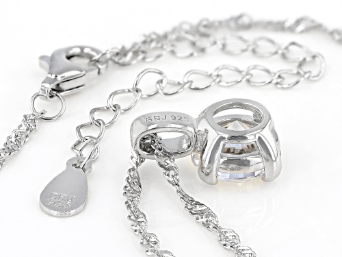 Bella Luce ® 3.45ctw White Diamond Simulant Rhodium Over Sterling Silver Pendant With Chain