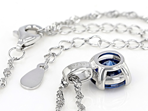 Bella Luce ® 3.17ctw Lab Created Blue Sapphire Rhodium Over Sterling Silver Pendant With Chain