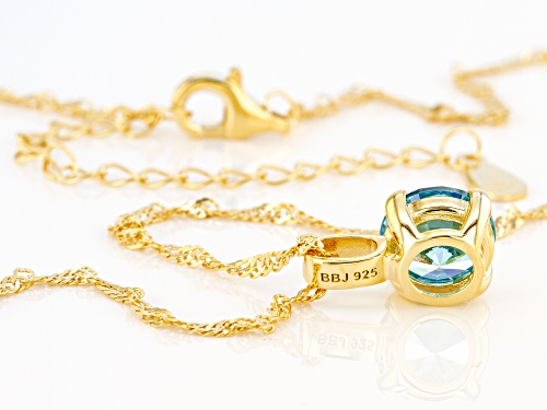 Bella Luce ® 3.18ctw Aquamarine Simulant Eterno™ Yellow Pendant With Chain