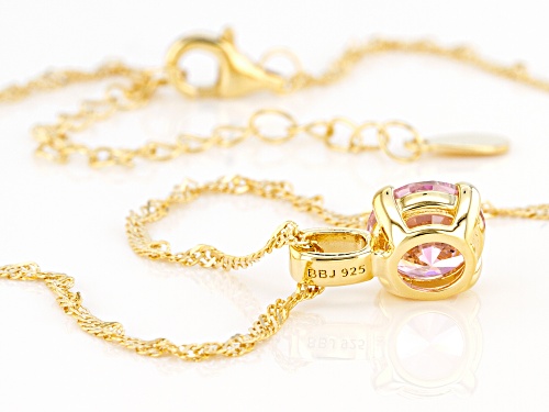 Bella Luce ® 3.47ctw Pink Diamond Simulant Eterno™ Yellow Pendant With Chain