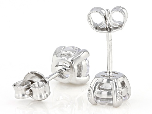 Bella Luce ® 2.91ctw White Diamond Simulant Rhodium Over Sterling Silver Earrings