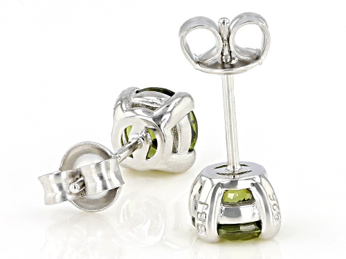Bella Luce ® 2.89ctw Peridot Simulant Rhodium Over Sterling Silver Earrings
