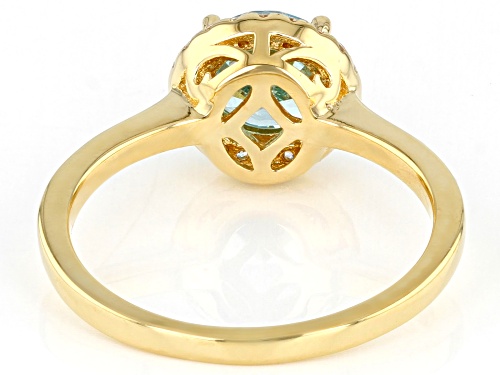 Bella Luce ® 2.29ctw Aquamarine And White Diamond Simulants Eterno™ Yellow Ring - Size 9