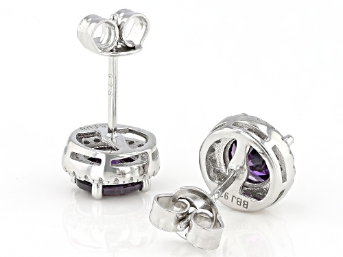 Bella Luce ® 2.80ctw Amethyst And White Diamond Simulants Rhodium Over Sterling Silver Earrings