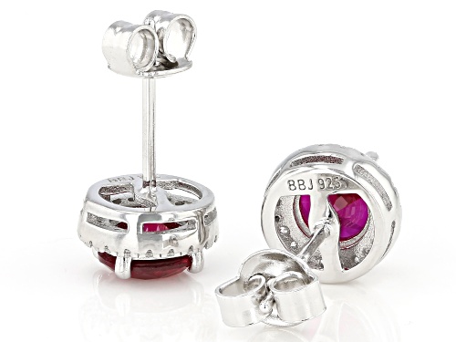 Bella Luce ® Lab Created Ruby And White Diamond Simulant Rhodium Over Sterling Silver Earrings
