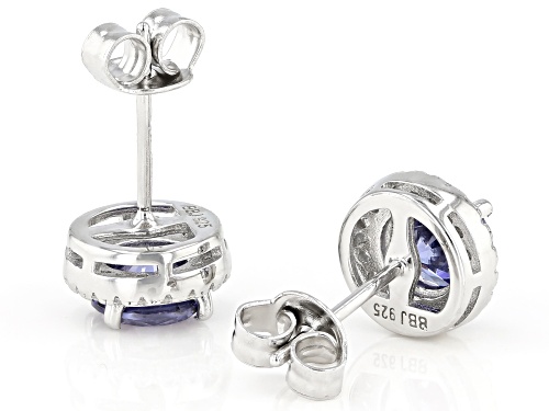 Bella Luce ® 2.80ctw Tanzanite And White Diamond Simulants Rhodium Over Sterling Silver Earrings