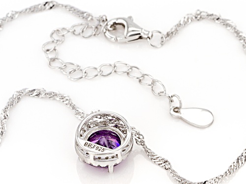 Bella Luce® 3.81ctw Amethyst And White Diamond Simulants Rhodium Over Silver Pendant With Chain